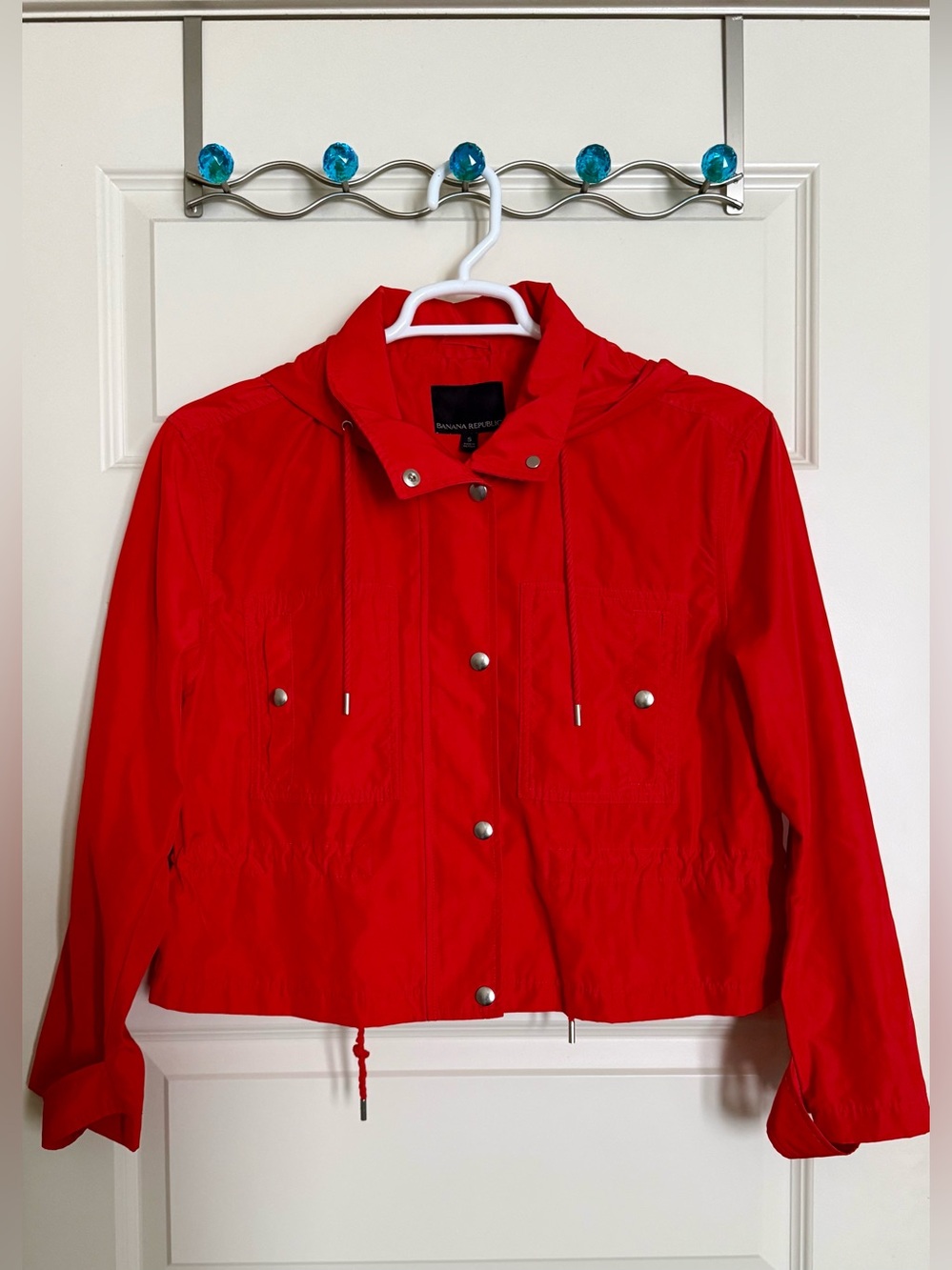 Cropped Rain Jacket with Hood
